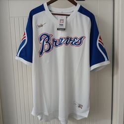 Men's Atlanta Braves Hank Aaron Nike White Home Cooperstown Collection Player Jersey XXL 