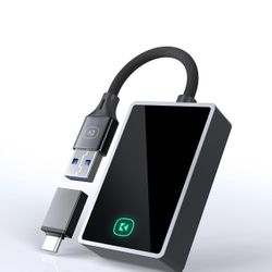 Wireless CarPlay Adapter for Apple CarPlay L3 2-in-1 Apple CarPlay Compatible with iPhone iOS 10+/ Android 11+ (Black)