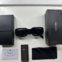 Prada PR17WS 1AB5S049 Women's Sunglasses 49 mm Black / Slate Grey Lens