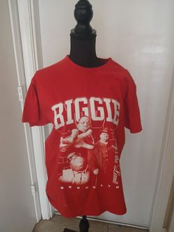 Large Red T-Shirt Biggie Smalls Brooklyn Graphic T-Shirt