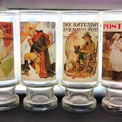Vintage Glassware - Anchor Hocking - The Saturday Evening Post Cover Collection - 15oz. Beverage Glassware