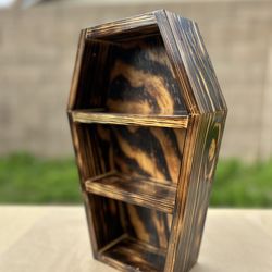 Handmade Burned Coffin Shelf (12”)