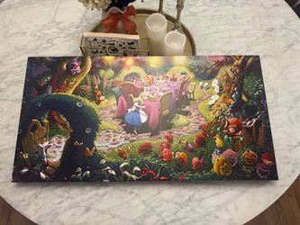 Thomas Kinkade Disney Mad Hatter's Tea Party - 16" x 31" Gallery Wrapped Canvas