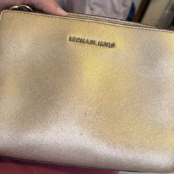 Michael Kors gold-studded Saffiano leather. 