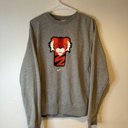 Tiger Woods Crew Pullover Sweatshirt Mens Size Medium Grey Golf Long Sleeve