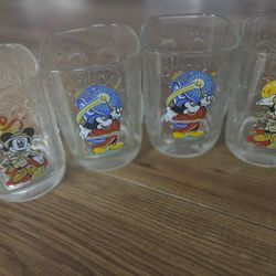 Vintage McDonald's Walt Disney World 2000 Millennium Celebration Glasses-Set of 4