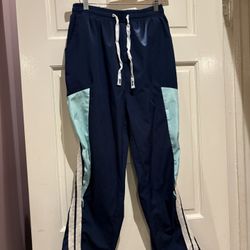 Navy Blue Track Pants 16Y Mint Panels White Stripes