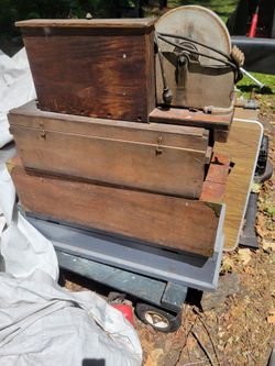 Antique wooden boxes