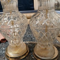1960s Antique Crystal Lamps