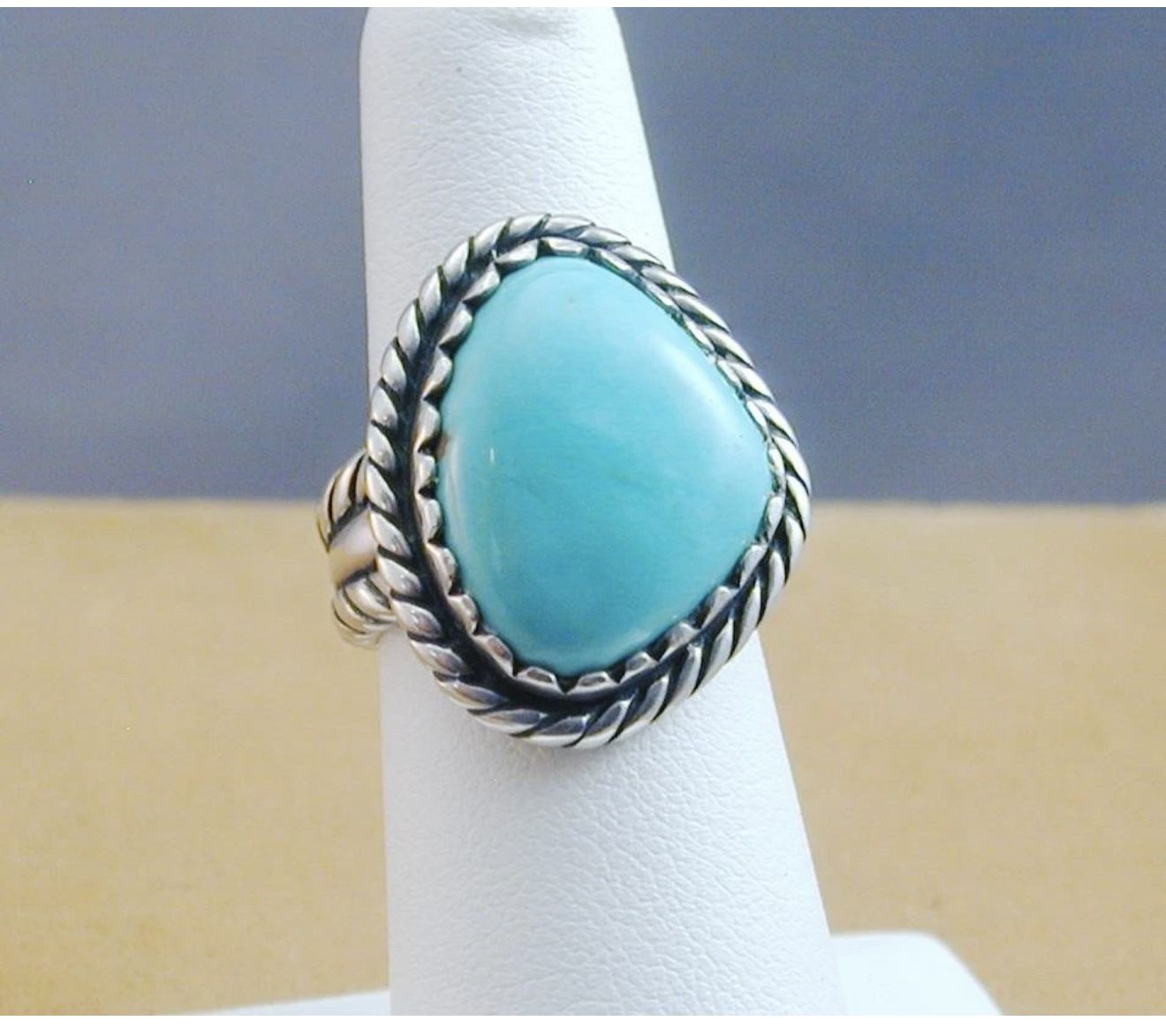 925 Sterling Silver Turquoise Vintage Ring Size 6
