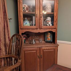 Solid wood curio cabinet