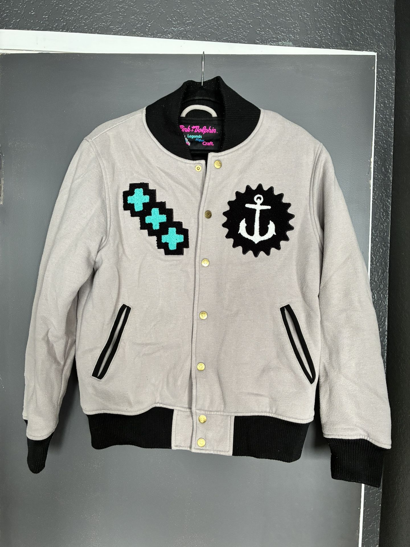 Vintage PINK DOLPHIN varsity jacket size mens M