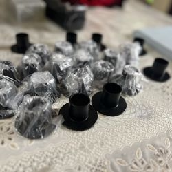 42pcs Black Metal Taper Candle Holders Set