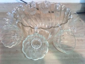 Crystal glass punchbowl
