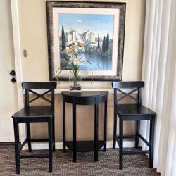 Solid Wood Console Table and Chairs 