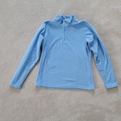 Girl's The North Face Light Blue Fleece Pullover, large (size 12)