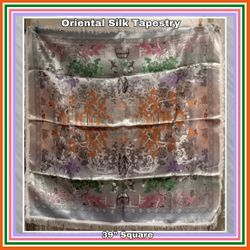 ORIENTAL SILK TAPESTRY TABLECLOTH
