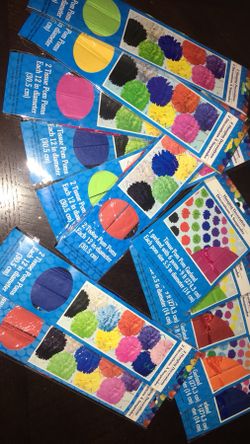 Unused tissue Pom pom decorations