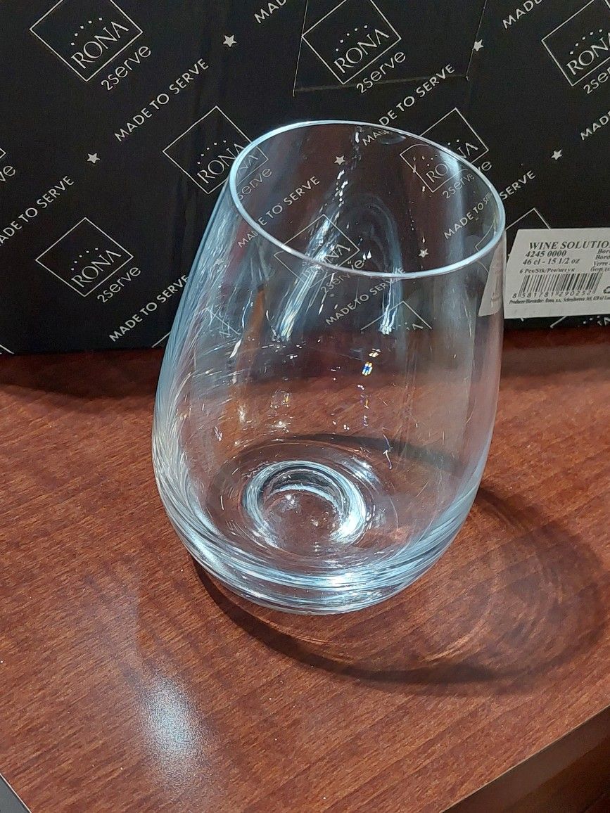 Rona Stemless Wine Glasses Restaurant 15.5 oz