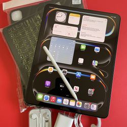 Apple IPad Pro 13”  (M4 chip /OLED display/ 2024 Newest ) 512GB with keyboard, pen & Accessories 