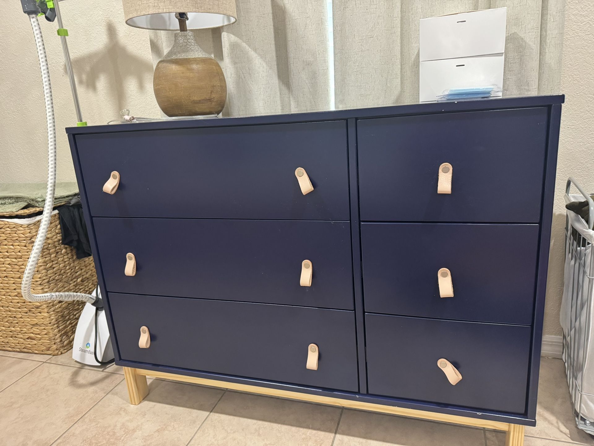 blue dresser changing table