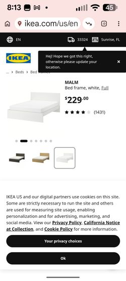 FREE White full size bed frame