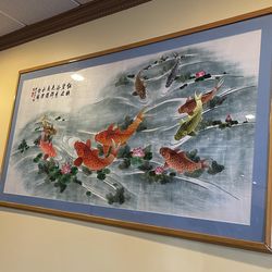 Large silk embroidery artwork