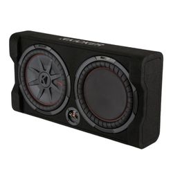 Kicker CompRT Series 12" 1000W Peak Power Handling 2 Ohms, Shallow mount Subwoofer in a Thin Down Firing Enclosure with Passive Radiator 