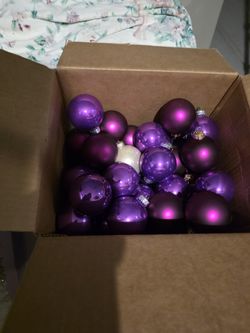 PURPLE CHRISTMAS ORNAMENTS LIKE NEW