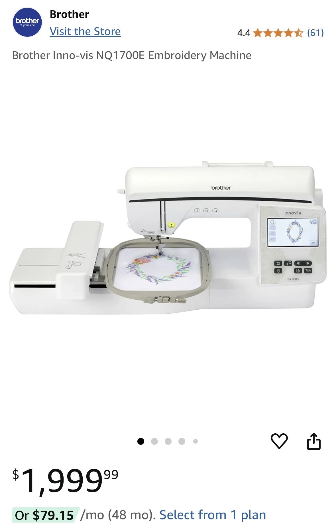Brother Inno-vis NQ1700E Embroidery Machine
