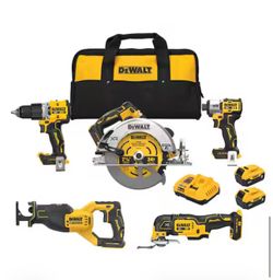 20V Lithium-Ion Cordless 5-Tool Combo Kit with (2) 5.0 Ah Battery Packs and Charger