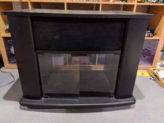 TV stand with glass doors and swivel base