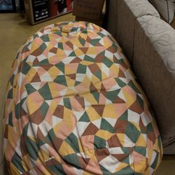 Large Multicolored Big Joe 7ft Beanbag Chair