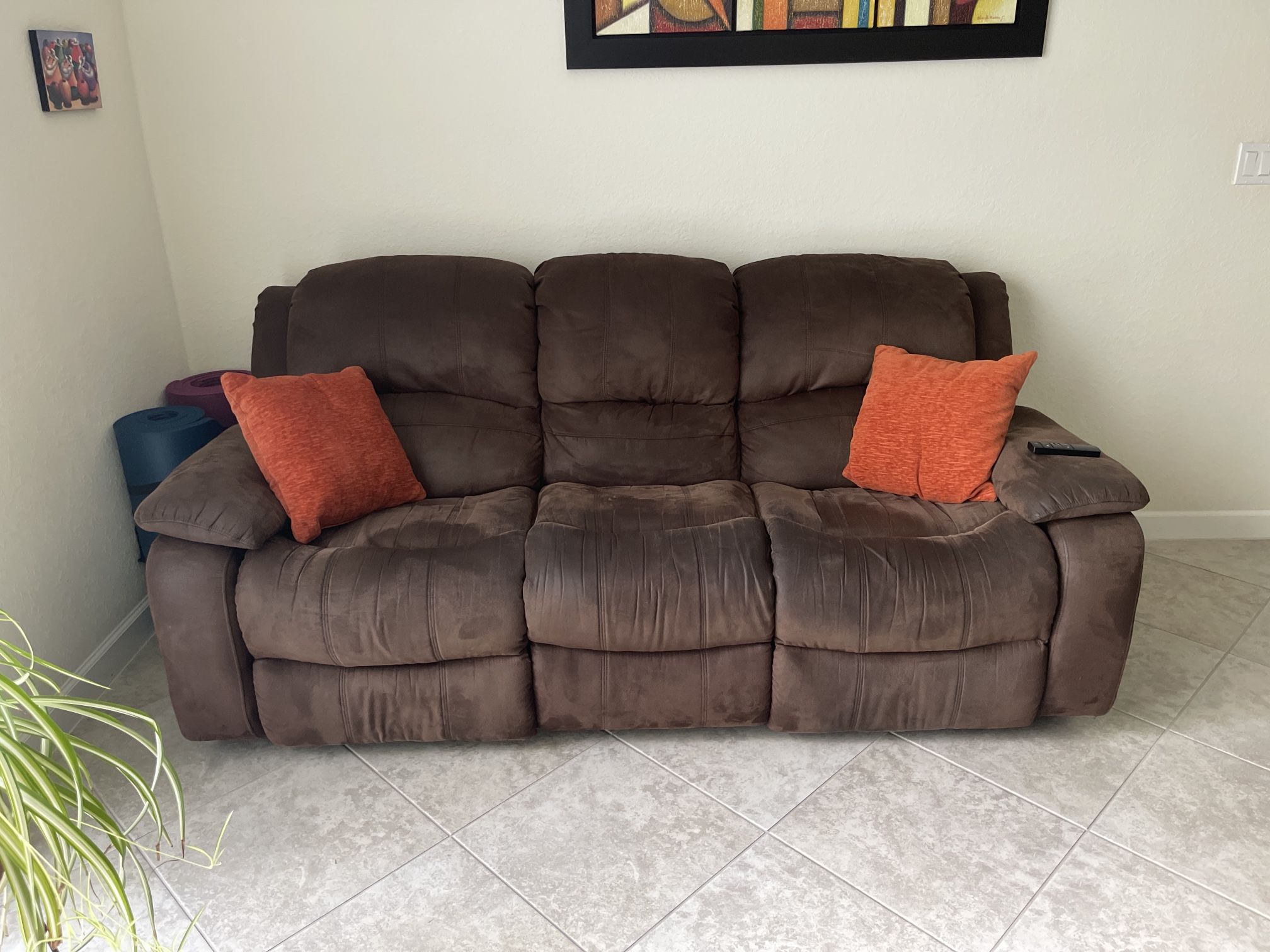 Reclining Sofa And Love Seat Set For Sale