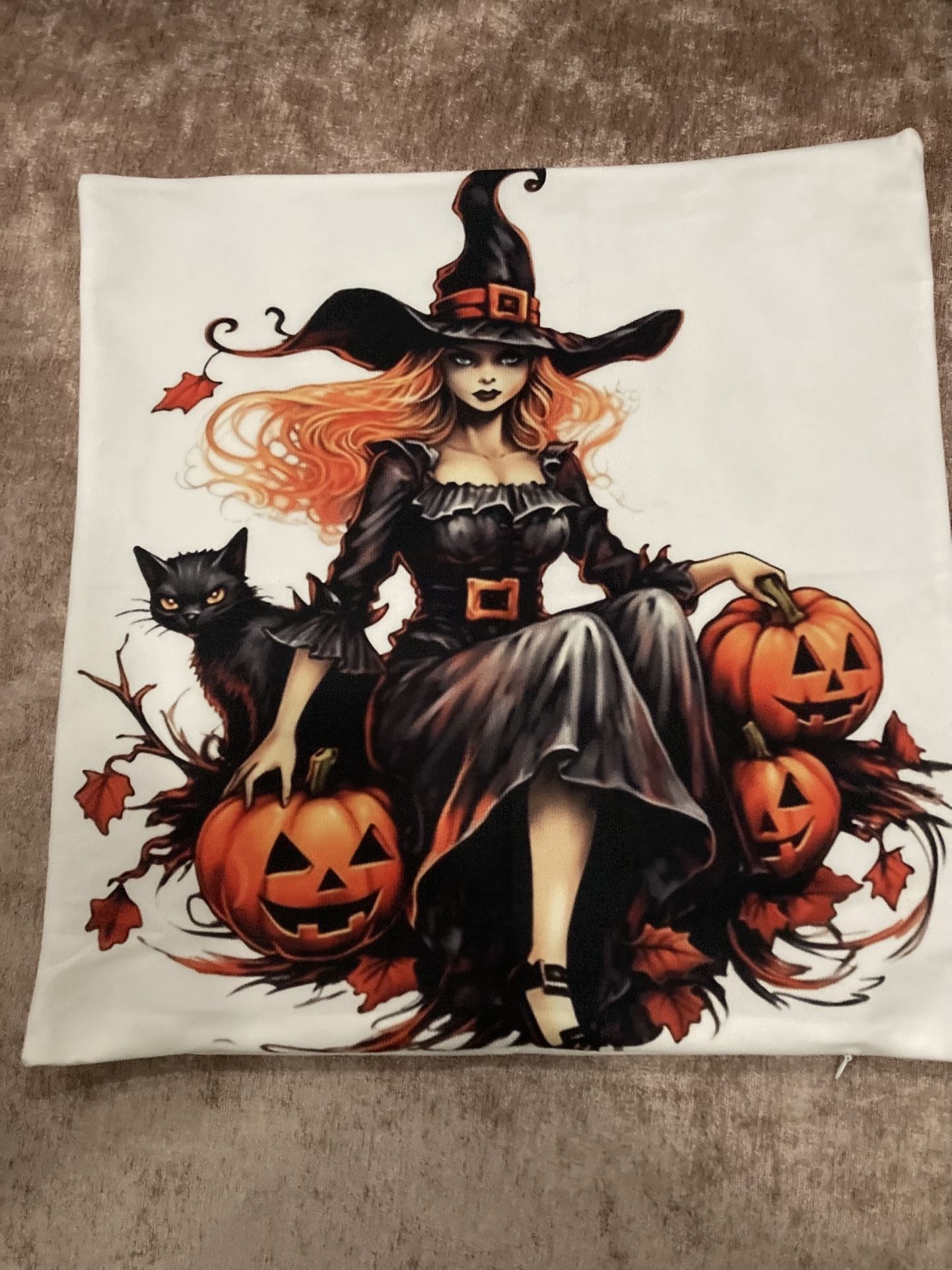 Witch Cat 18 X 18 Pillow Cover New