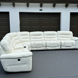 Sofa/Couch Sectional Recliners - Off White - Leather - Cheers - Delivery Available 🚛