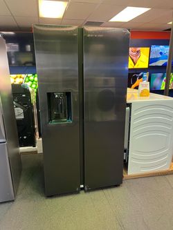 Samsung side by side black refrigerator