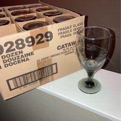 Vintage smoked glass goblets Catawba