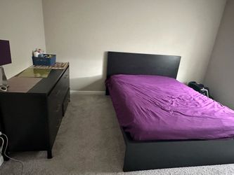 Queen bed and side dresser