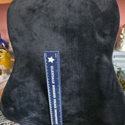 Black SAMSONITE PLUSH BACK SUPPORT.   Perfect For  Car, Plane, Office...any Sitting Activities..  Never Used. Adjustable Back Strap.