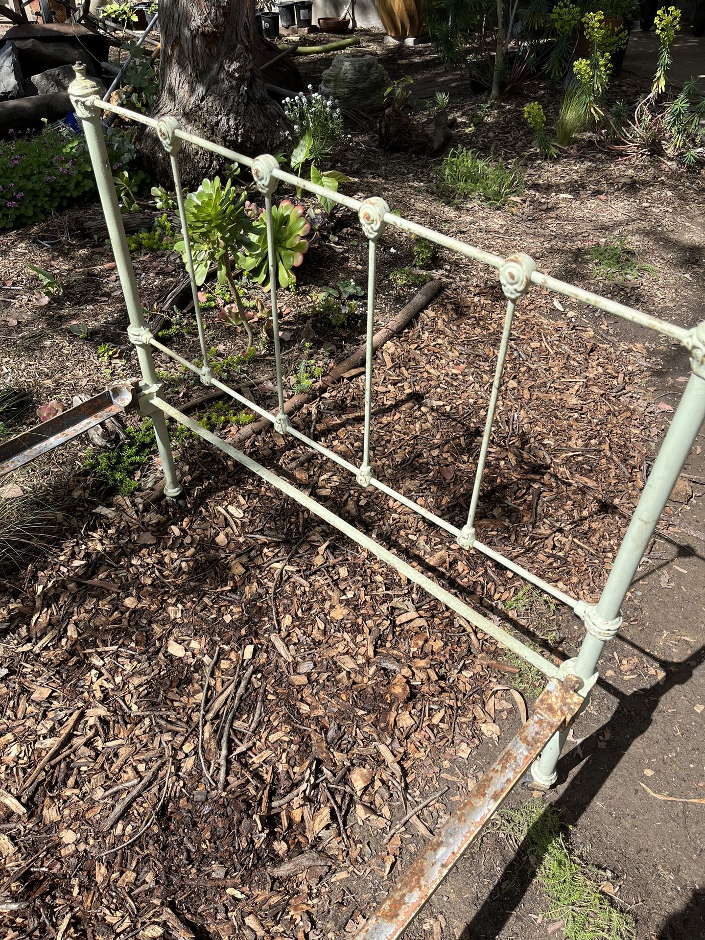 Antique metal bed frame, twin size, garden decor, fenceing etc