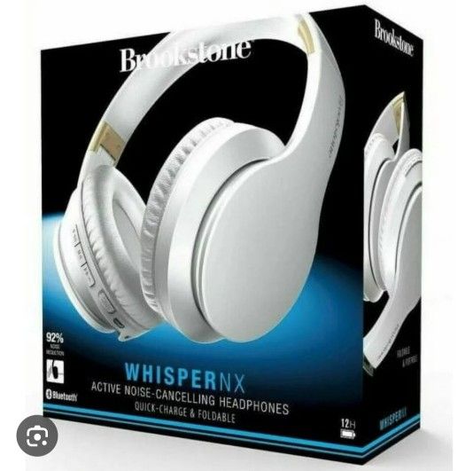 Brand New BROOKSTONE Whisper NX Noise-canceling Bluetooth headphones.
