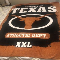 Texas Longhorns Throw Blanket Approximately 60 Length X 49 Width 