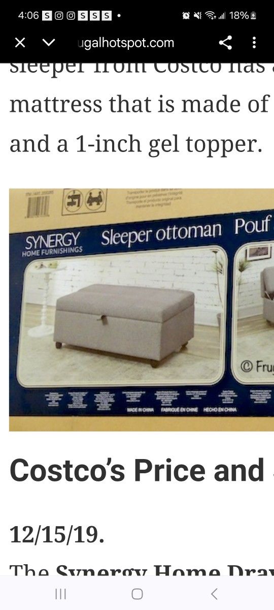 Sleeper Ottoman Matrrese Included