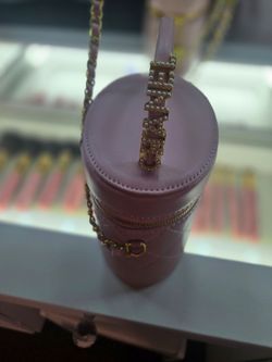 High-End Pastel Pink Mini Quilted Vanity Bag – Pearl & Gold Hardware