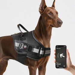“NEW”Waterproof Dog vest w/air tag holder(Black,sz med)