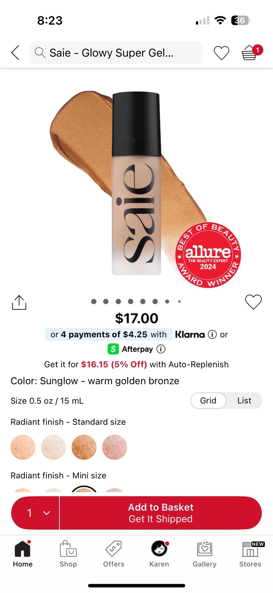 Title: SAIE Glowy Super Gel Lightweight Dewy Multipurpose Illuminator