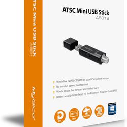 MyGica Hybrid USB TV Tuner, ATSC/Clear QAM HDTV for PC Laptop Windows10 and Android TV with Mini TV Antenna