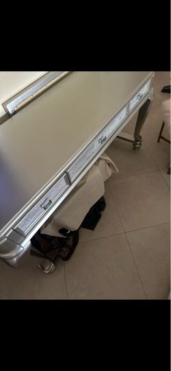 Vanity mirror and stool