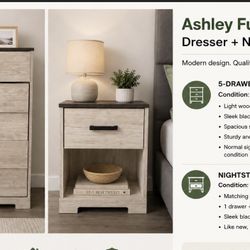 Ashley Nightstand And Dresser Set for Sale